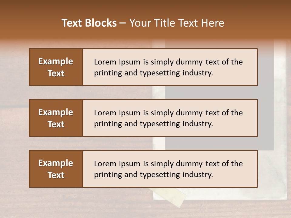 Instant Photo On Wood Plank PowerPoint Template