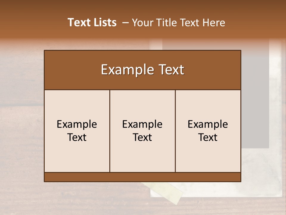 Instant Photo On Wood Plank PowerPoint Template