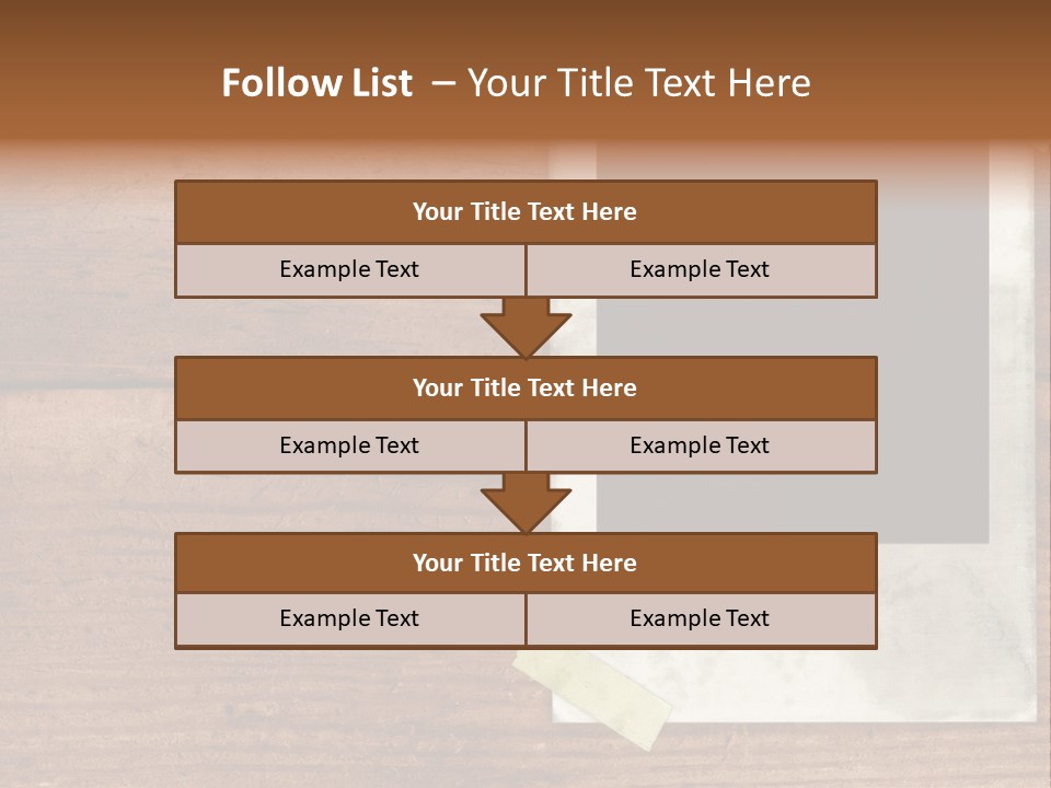 Instant Photo On Wood Plank PowerPoint Template