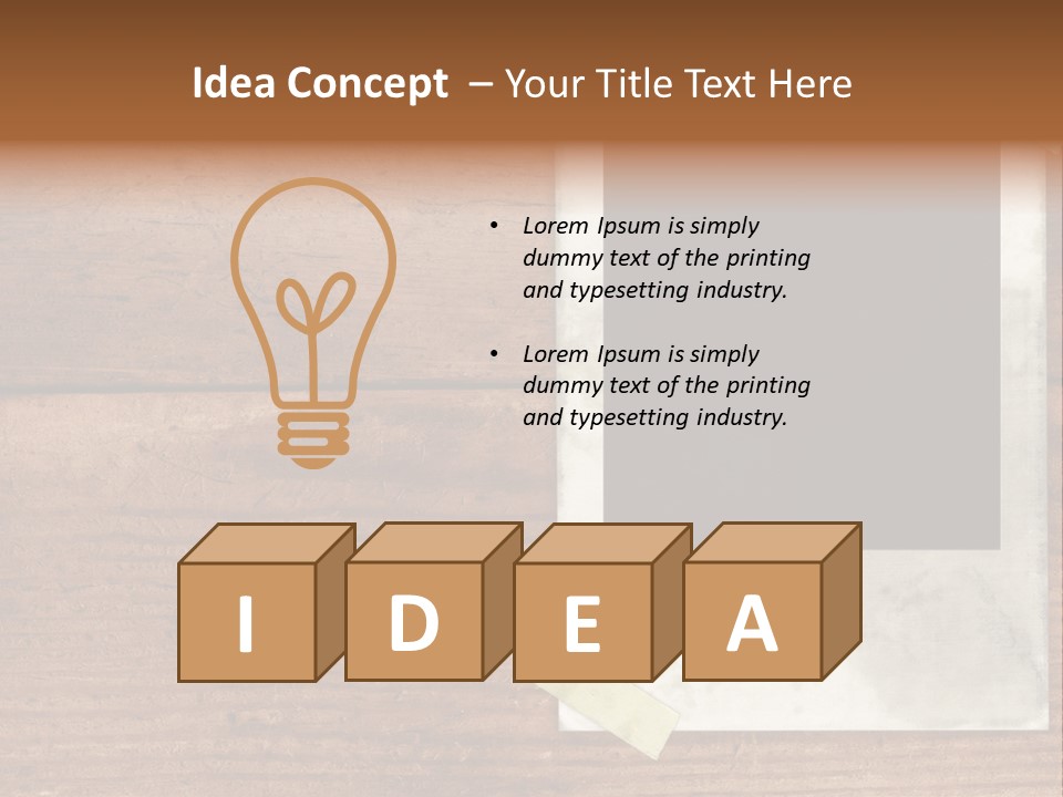 Instant Photo On Wood Plank PowerPoint Template