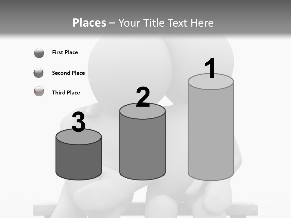 3D Cute Lovers Sit Bosom And Are Happy PowerPoint Template