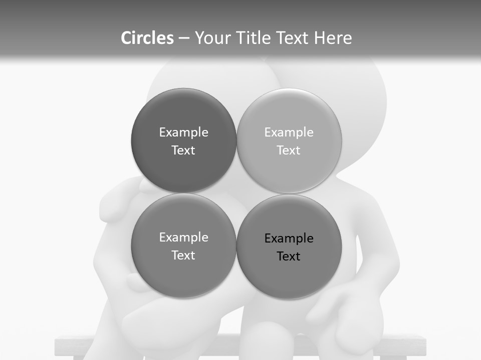 3D Cute Lovers Sit Bosom And Are Happy PowerPoint Template