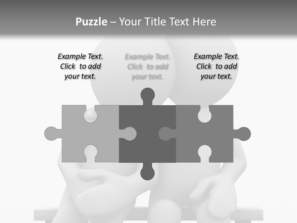 3D Cute Lovers Sit Bosom And Are Happy PowerPoint Template