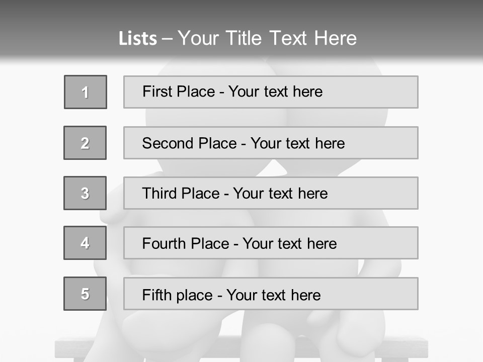 3D Cute Lovers Sit Bosom And Are Happy PowerPoint Template