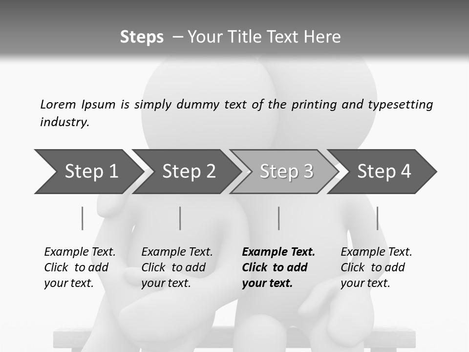 3D Cute Lovers Sit Bosom And Are Happy PowerPoint Template