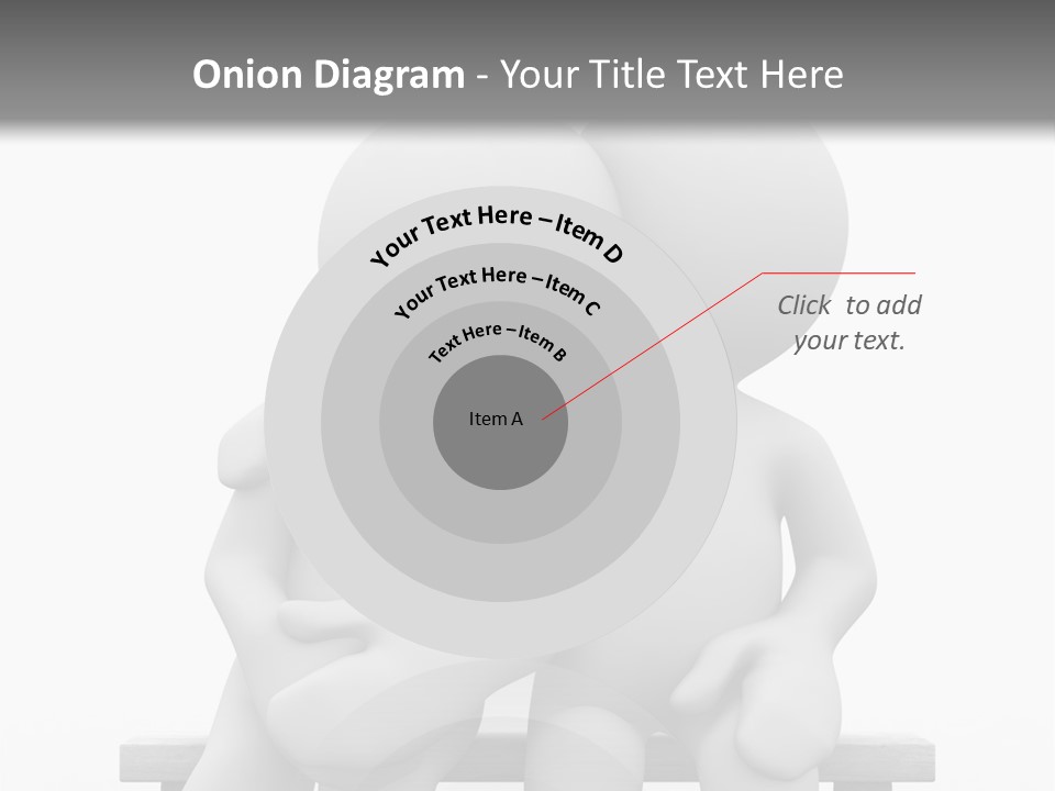 3D Cute Lovers Sit Bosom And Are Happy PowerPoint Template