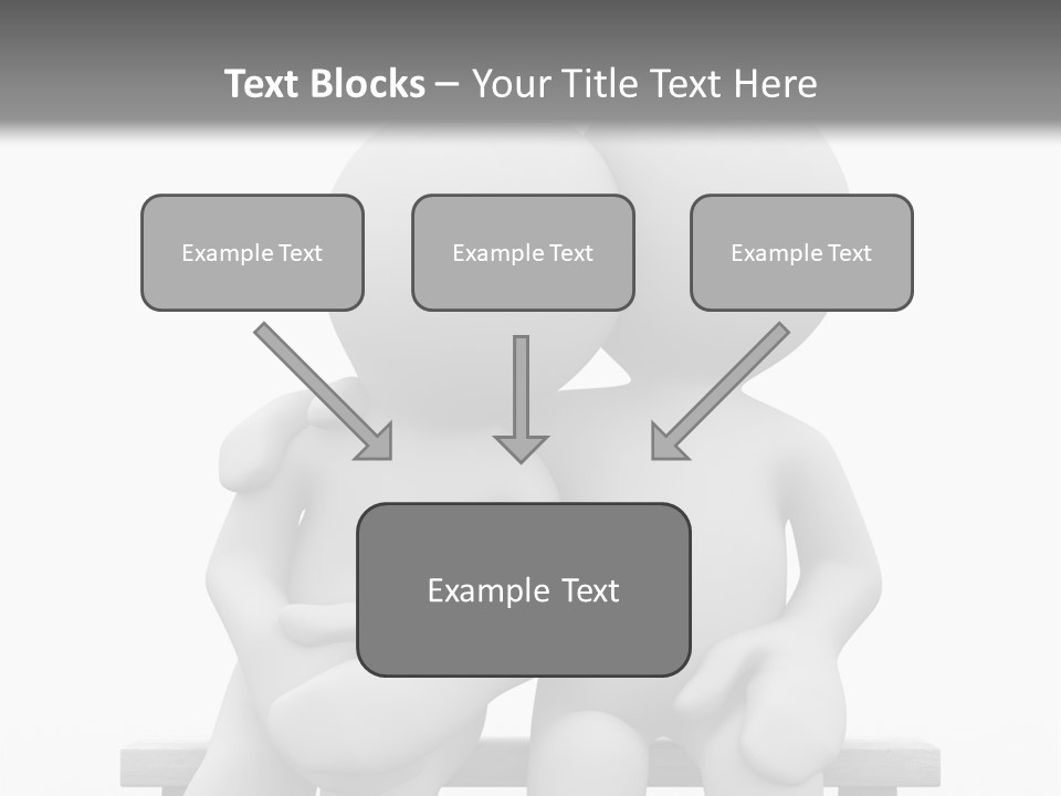 3D Cute Lovers Sit Bosom And Are Happy PowerPoint Template