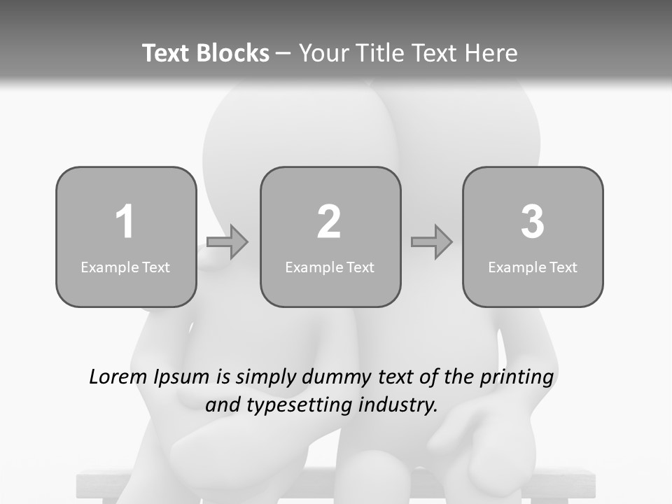 3D Cute Lovers Sit Bosom And Are Happy PowerPoint Template