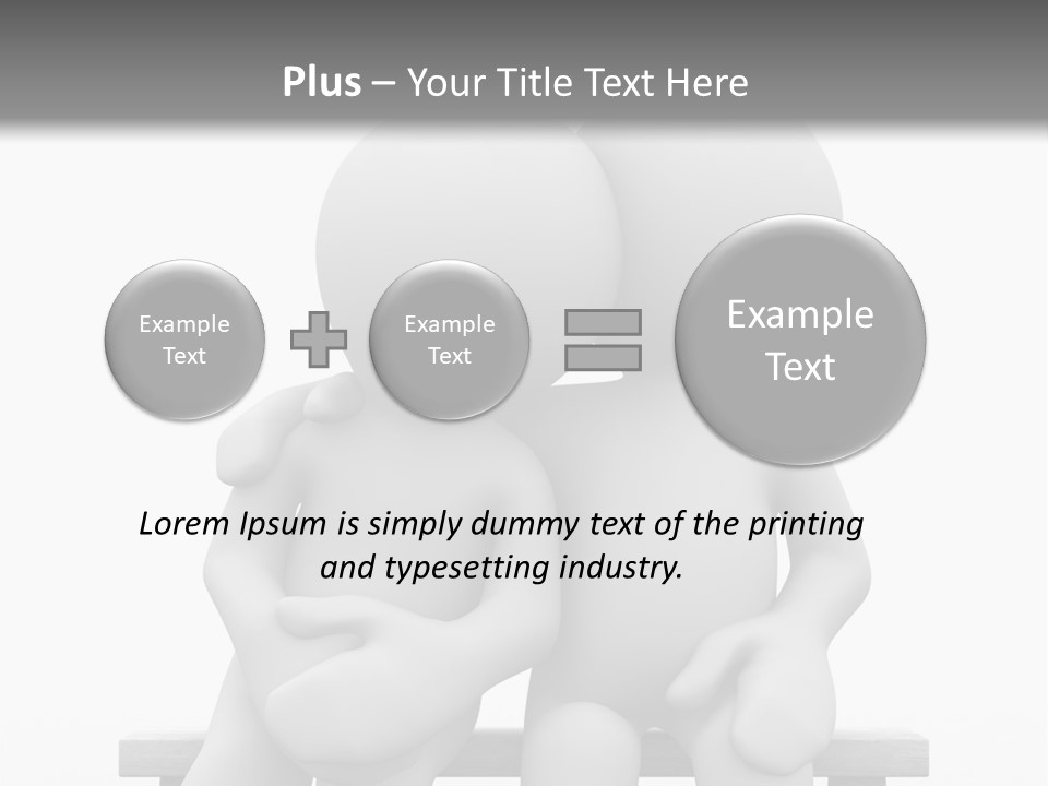 3D Cute Lovers Sit Bosom And Are Happy PowerPoint Template