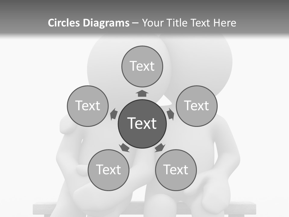 3D Cute Lovers Sit Bosom And Are Happy PowerPoint Template