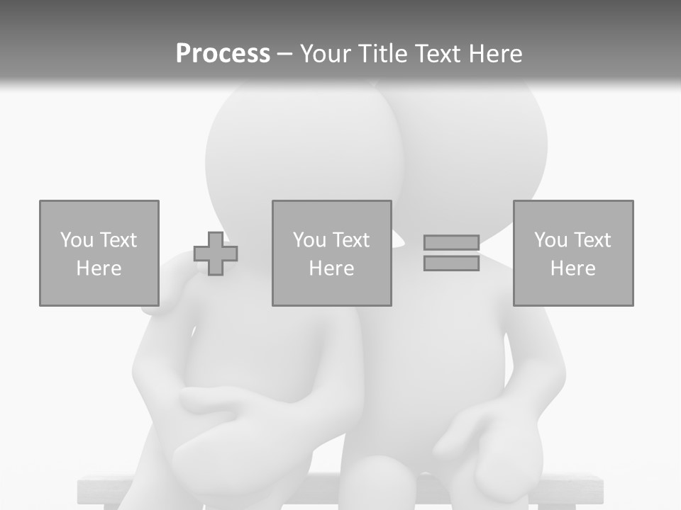 3D Cute Lovers Sit Bosom And Are Happy PowerPoint Template