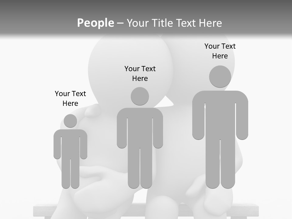 3D Cute Lovers Sit Bosom And Are Happy PowerPoint Template