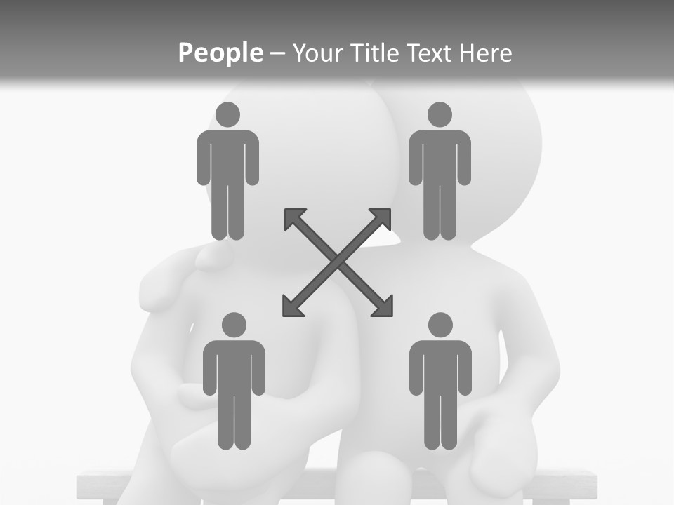 3D Cute Lovers Sit Bosom And Are Happy PowerPoint Template