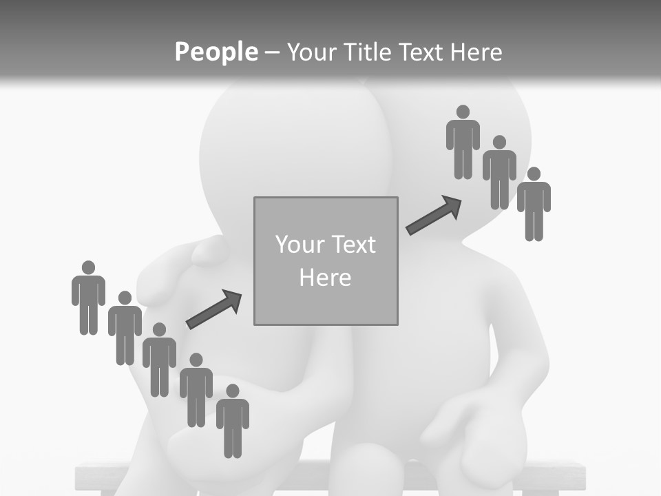 3D Cute Lovers Sit Bosom And Are Happy PowerPoint Template