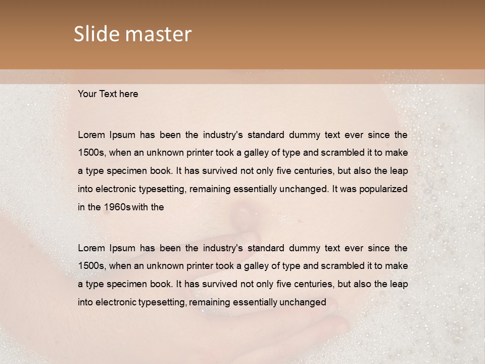 Pregnant Tummy With Hands In Bubble Bath PowerPoint Template