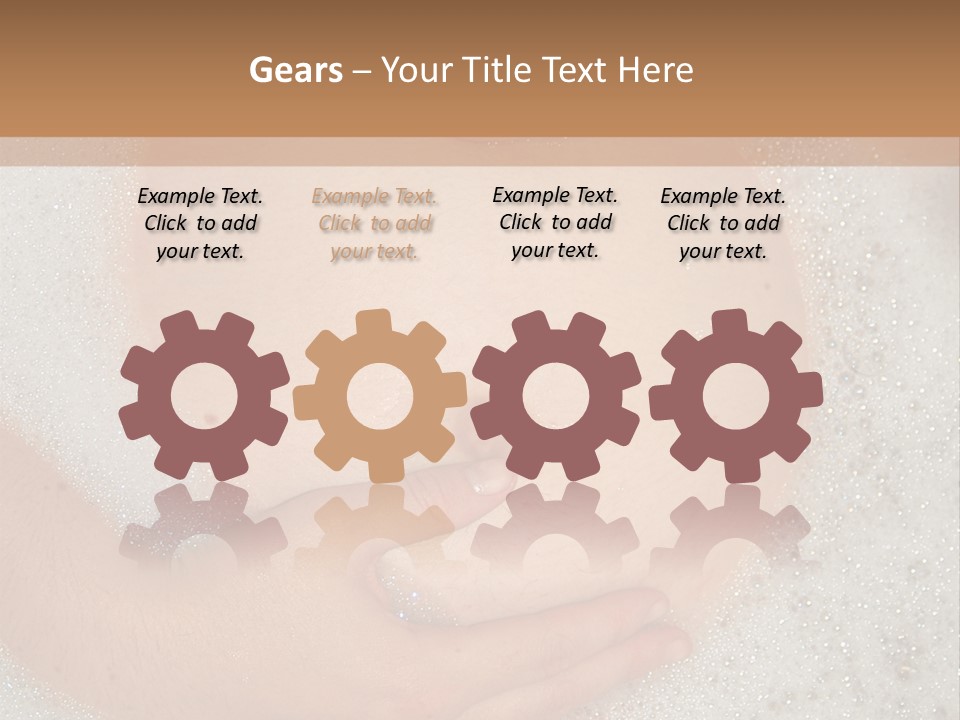 Pregnant Tummy With Hands In Bubble Bath PowerPoint Template