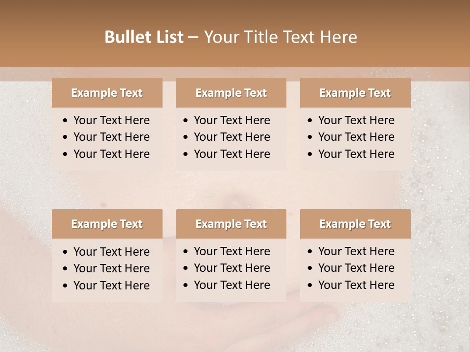 Pregnant Tummy With Hands In Bubble Bath PowerPoint Template