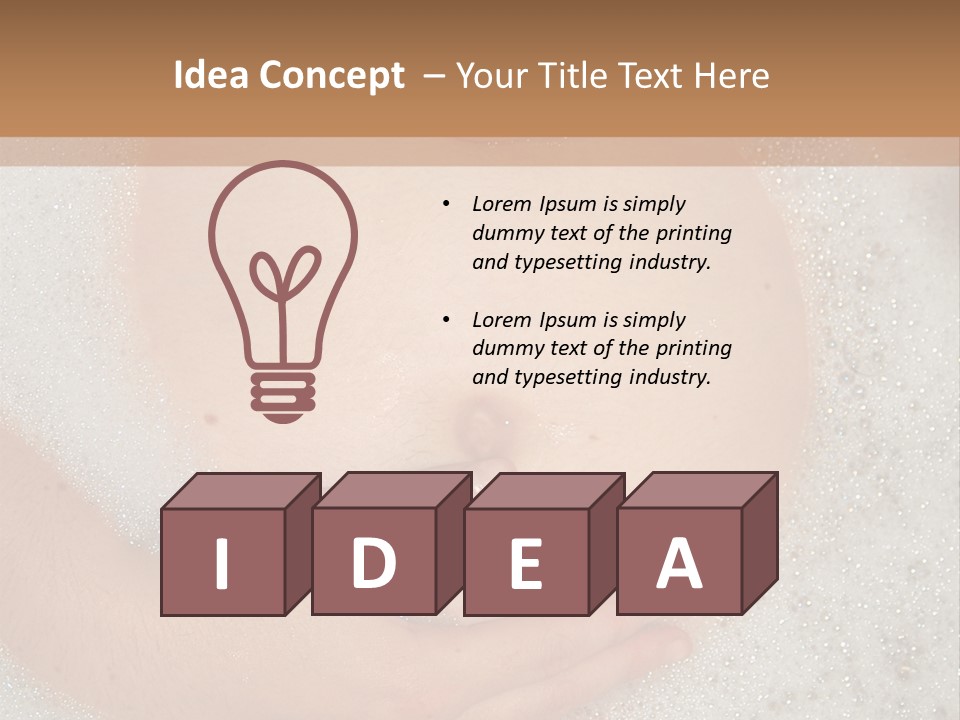 Pregnant Tummy With Hands In Bubble Bath PowerPoint Template