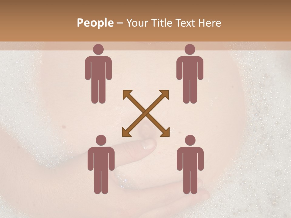 Pregnant Tummy With Hands In Bubble Bath PowerPoint Template