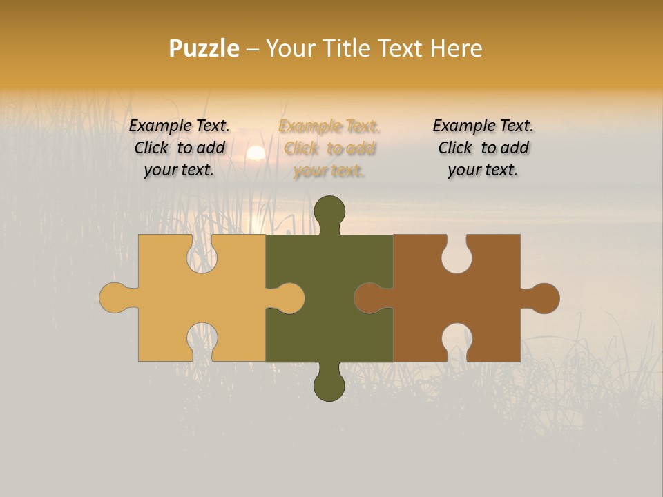 A Classic Sunset With Silhouetted Grasses In The Foreground. Lake Apopka, Florida. PowerPoint Template