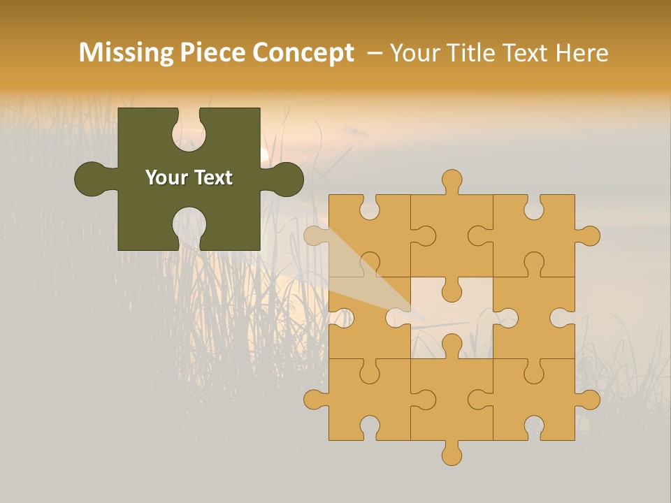 A Classic Sunset With Silhouetted Grasses In The Foreground. Lake Apopka, Florida. PowerPoint Template