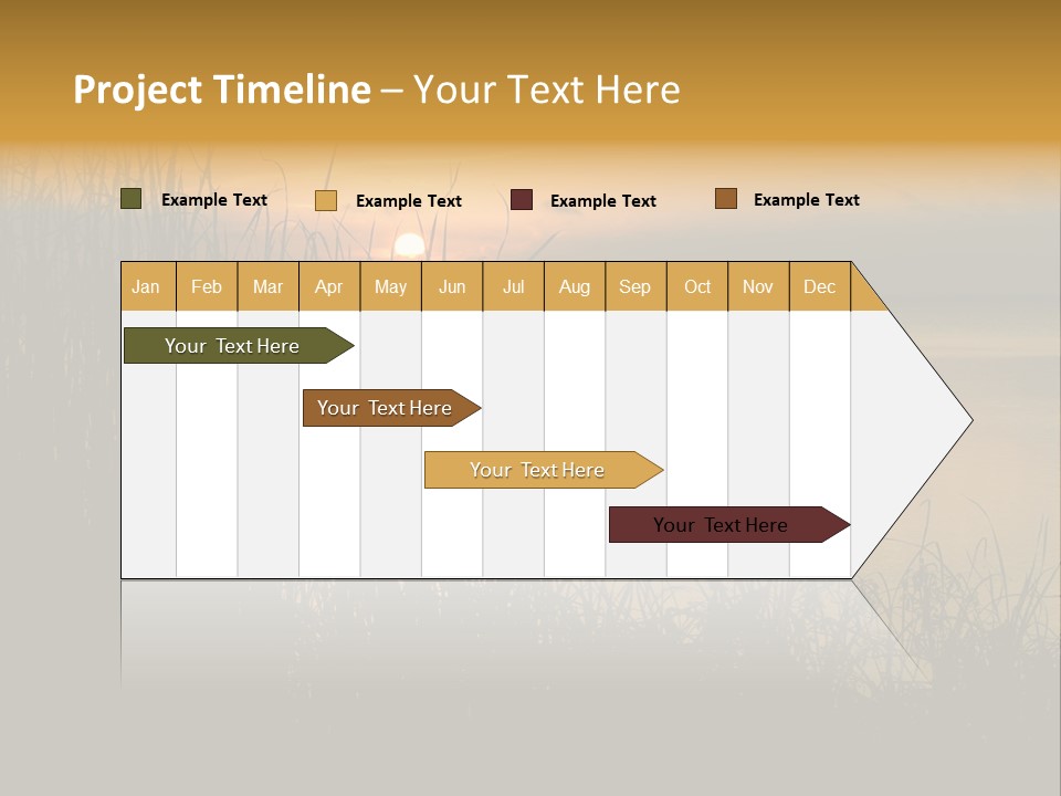 A Classic Sunset With Silhouetted Grasses In The Foreground. Lake Apopka, Florida. PowerPoint Template