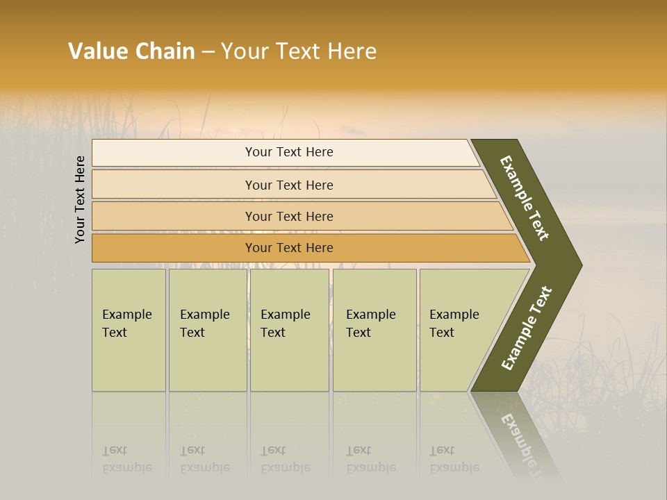 A Classic Sunset With Silhouetted Grasses In The Foreground. Lake Apopka, Florida. PowerPoint Template