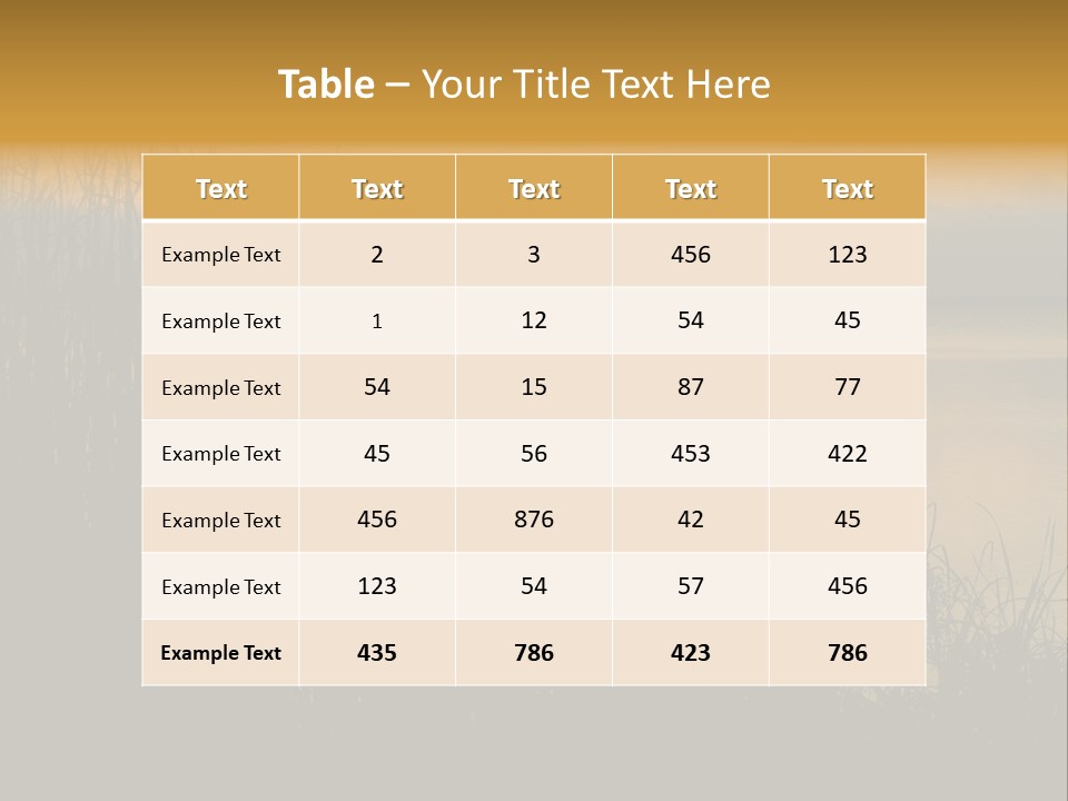 A Classic Sunset With Silhouetted Grasses In The Foreground. Lake Apopka, Florida. PowerPoint Template