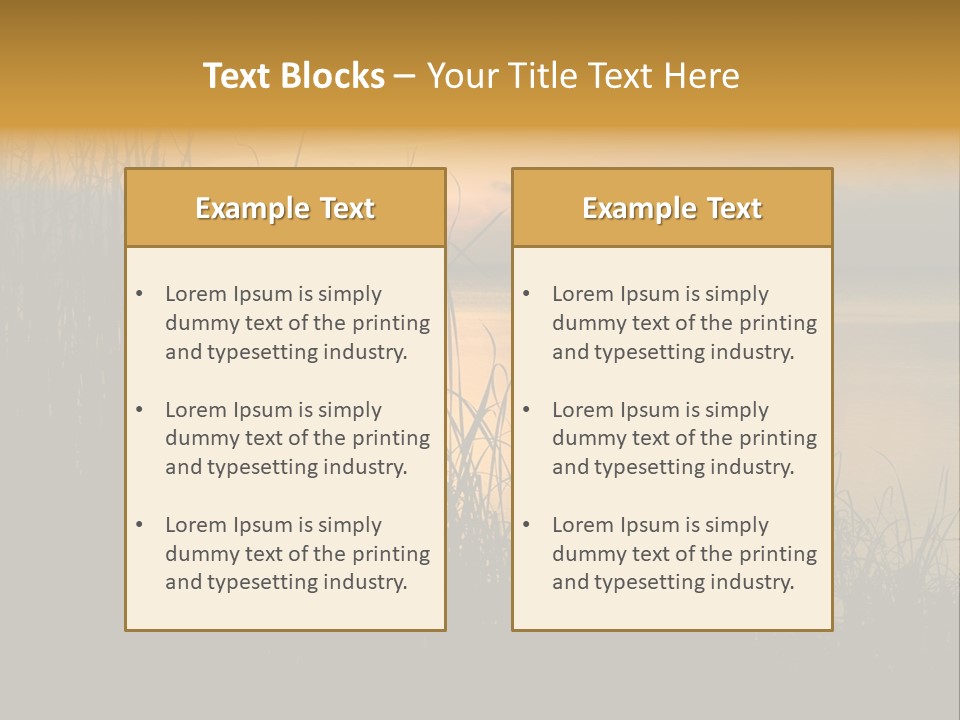 A Classic Sunset With Silhouetted Grasses In The Foreground. Lake Apopka, Florida. PowerPoint Template