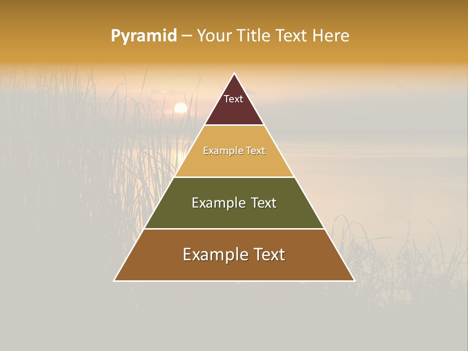 A Classic Sunset With Silhouetted Grasses In The Foreground. Lake Apopka, Florida. PowerPoint Template