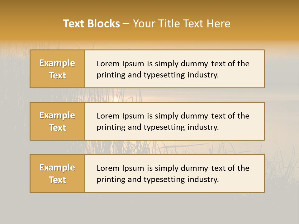 A Classic Sunset With Silhouetted Grasses In The Foreground. Lake Apopka, Florida. PowerPoint Template