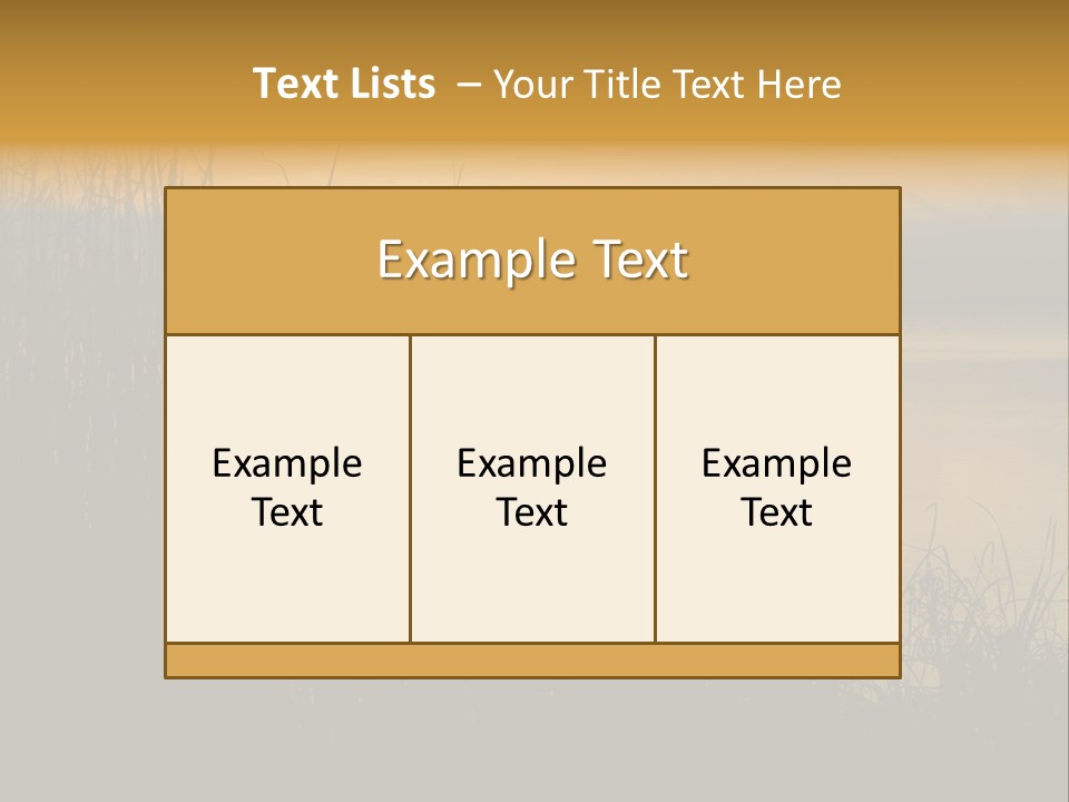 A Classic Sunset With Silhouetted Grasses In The Foreground. Lake Apopka, Florida. PowerPoint Template