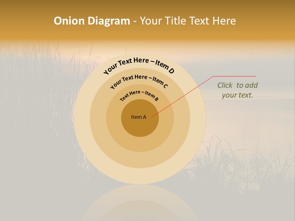 A Classic Sunset With Silhouetted Grasses In The Foreground. Lake Apopka, Florida. PowerPoint Template