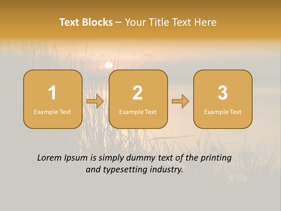 A Classic Sunset With Silhouetted Grasses In The Foreground. Lake Apopka, Florida. PowerPoint Template