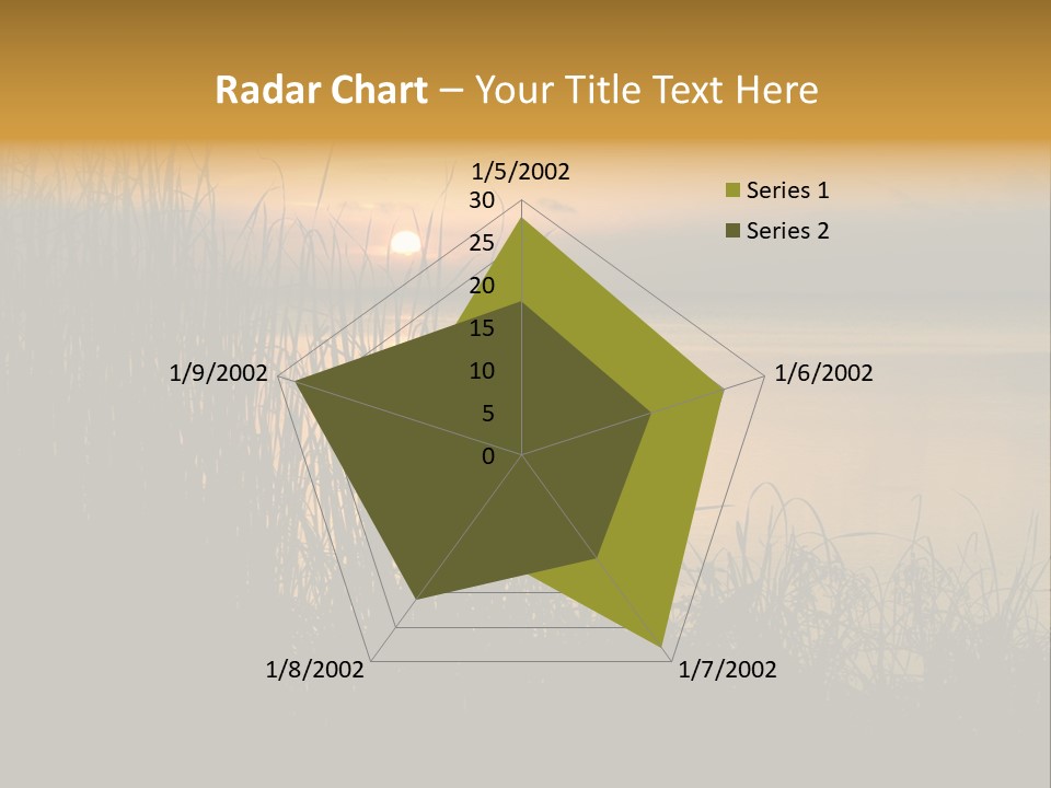 A Classic Sunset With Silhouetted Grasses In The Foreground. Lake Apopka, Florida. PowerPoint Template