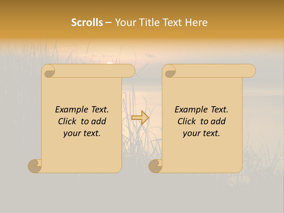 A Classic Sunset With Silhouetted Grasses In The Foreground. Lake Apopka, Florida. PowerPoint Template