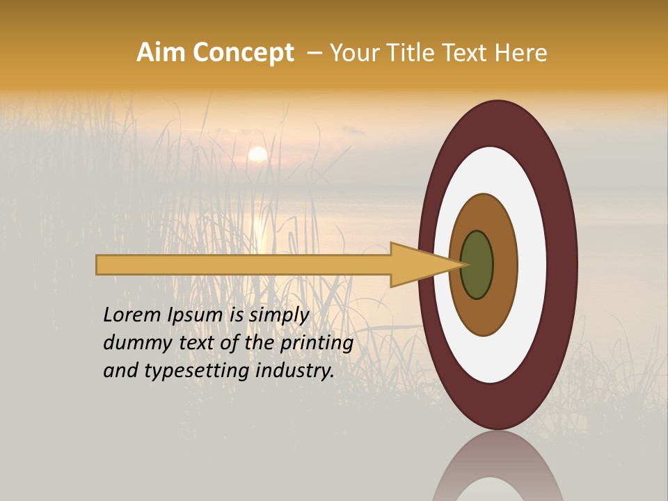 A Classic Sunset With Silhouetted Grasses In The Foreground. Lake Apopka, Florida. PowerPoint Template