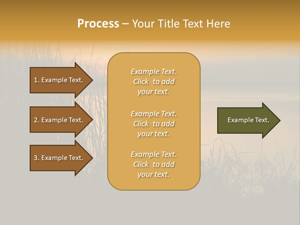 A Classic Sunset With Silhouetted Grasses In The Foreground. Lake Apopka, Florida. PowerPoint Template