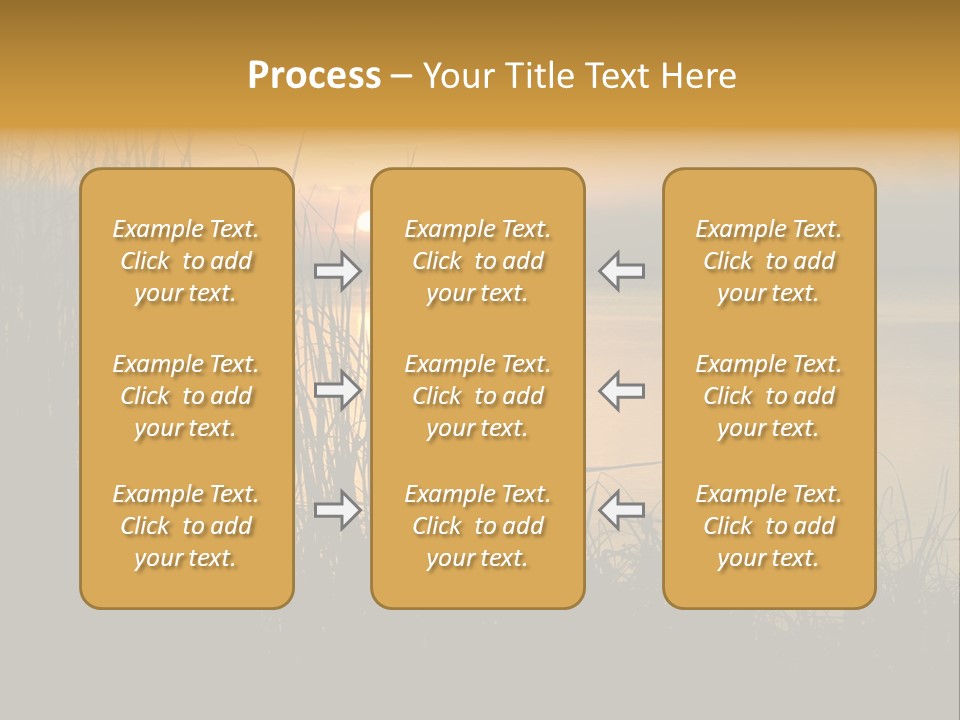 A Classic Sunset With Silhouetted Grasses In The Foreground. Lake Apopka, Florida. PowerPoint Template