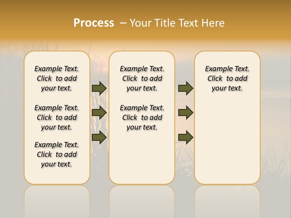 A Classic Sunset With Silhouetted Grasses In The Foreground. Lake Apopka, Florida. PowerPoint Template