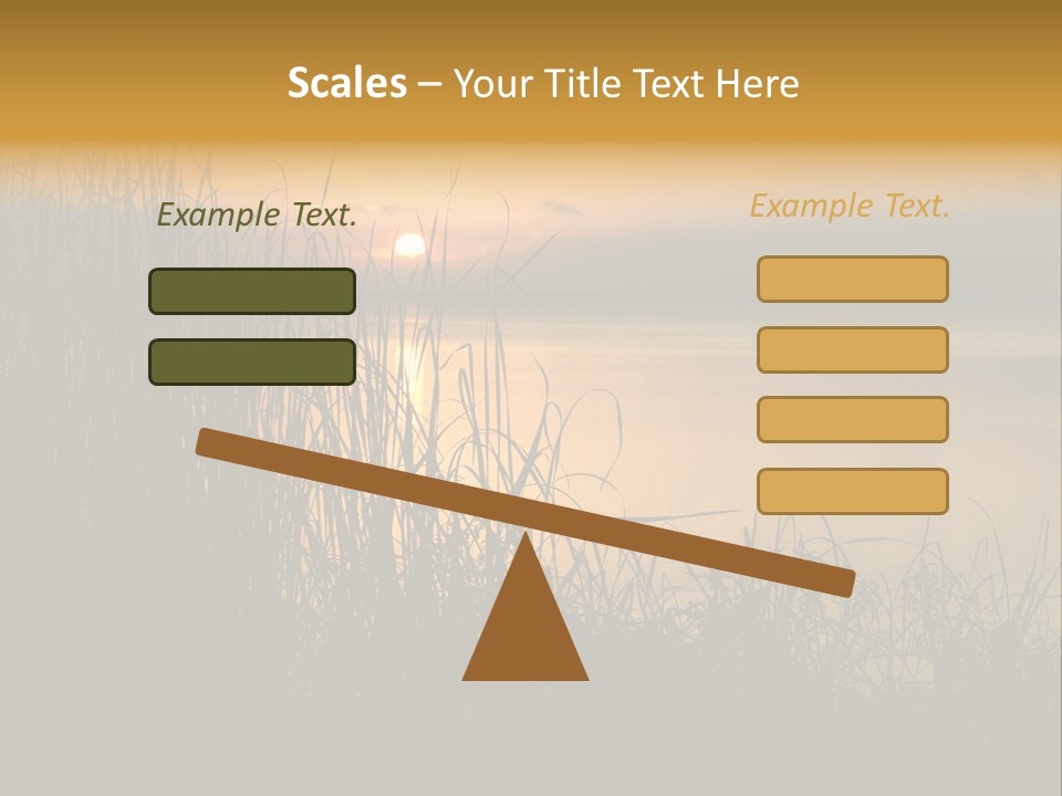 A Classic Sunset With Silhouetted Grasses In The Foreground. Lake Apopka, Florida. PowerPoint Template