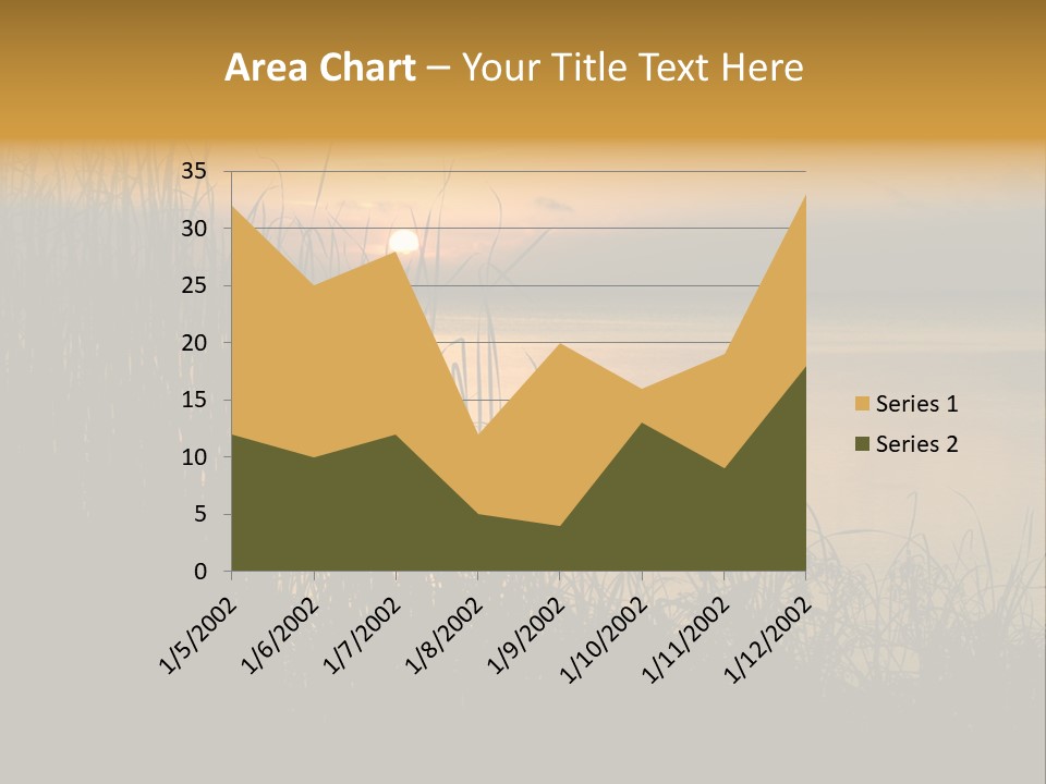 A Classic Sunset With Silhouetted Grasses In The Foreground. Lake Apopka, Florida. PowerPoint Template