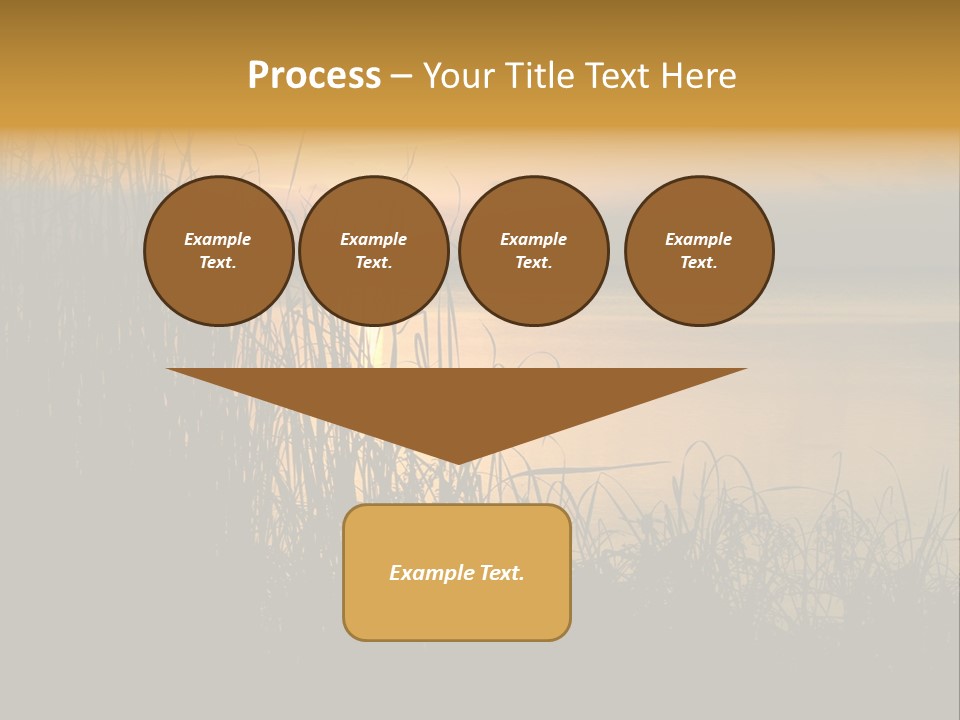 A Classic Sunset With Silhouetted Grasses In The Foreground. Lake Apopka, Florida. PowerPoint Template