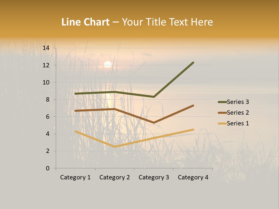 A Classic Sunset With Silhouetted Grasses In The Foreground. Lake Apopka, Florida. PowerPoint Template