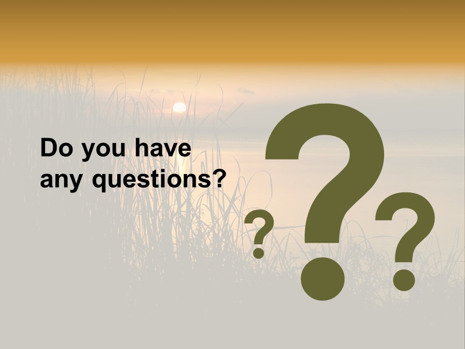 A Classic Sunset With Silhouetted Grasses In The Foreground. Lake Apopka, Florida. PowerPoint Template