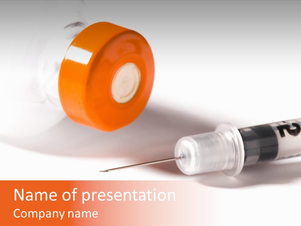 Syringe And Insulin Bottle With White Background PowerPoint Template
