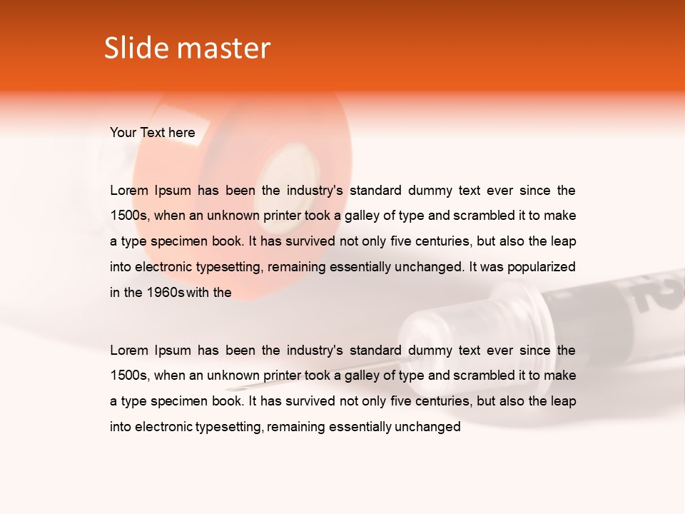 Syringe And Insulin Bottle With White Background PowerPoint Template