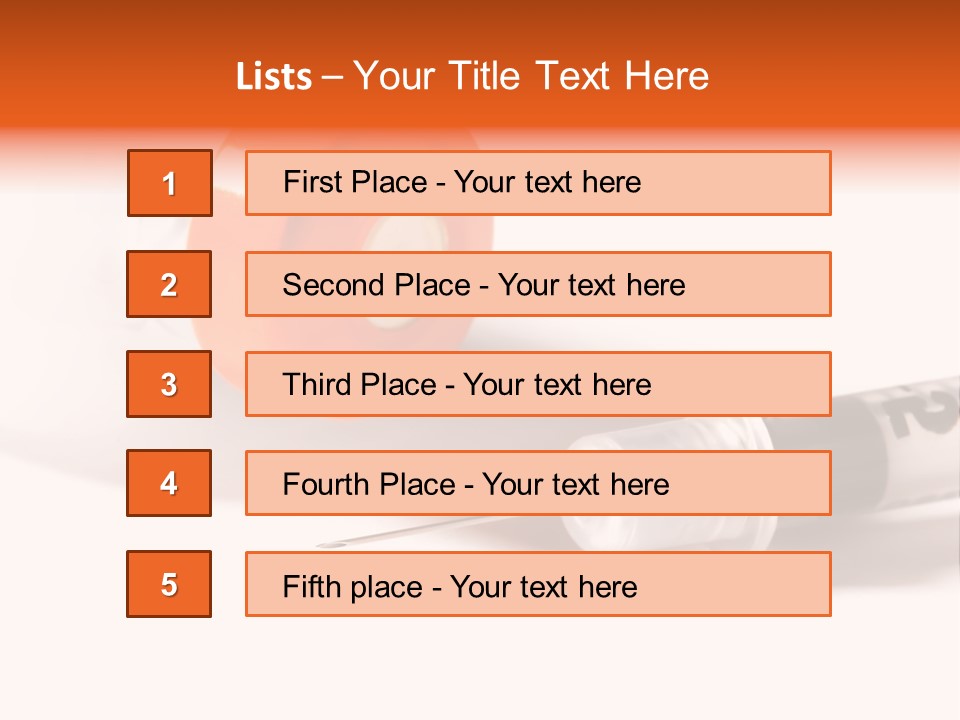 Syringe And Insulin Bottle With White Background PowerPoint Template