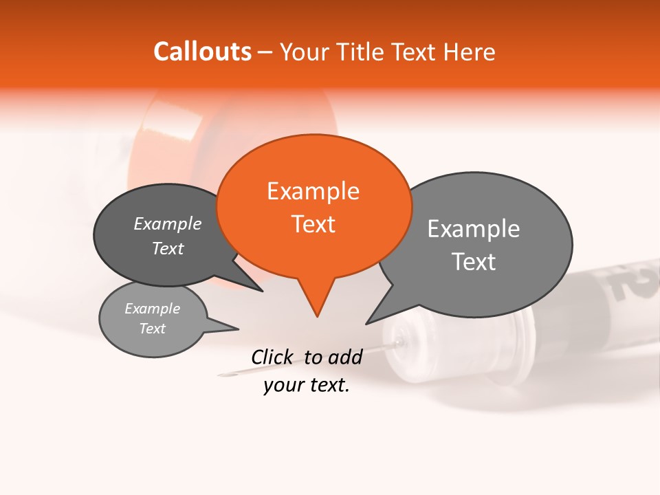 Syringe And Insulin Bottle With White Background PowerPoint Template