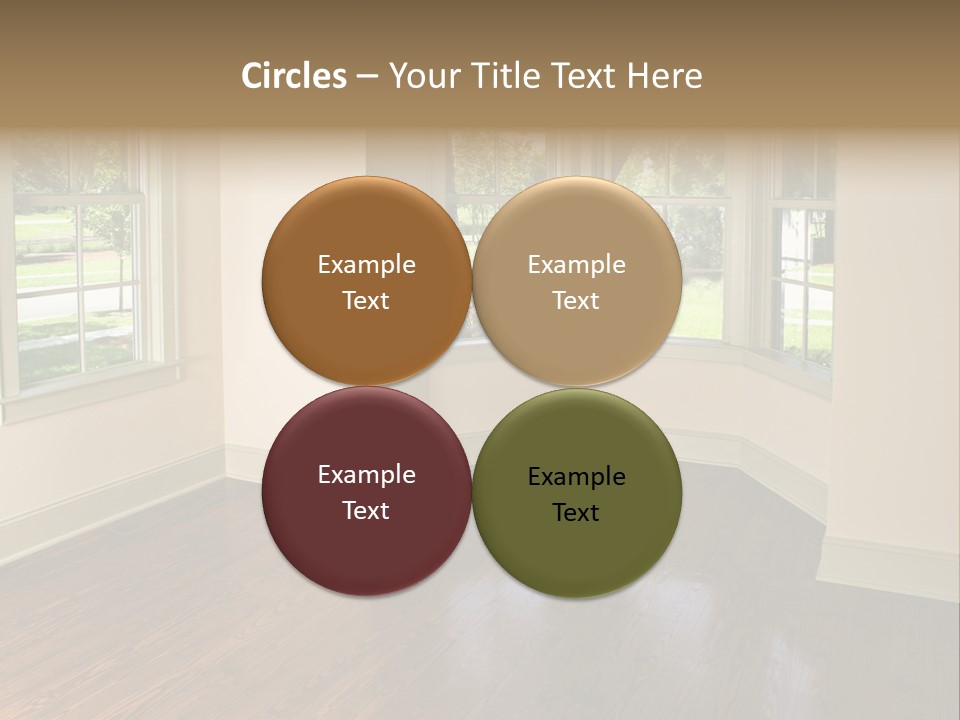 Bedroom With Bay Window And Park View PowerPoint Template